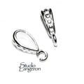 925 Sterling silver decorative Pendant Bails with loop, sterling silver Bail, Jewelry making, Bail finding, bail for pendant - 1 piece