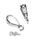 925 Sterling silver decorative Pendant Bails with loop, sterling silver Bail, Jewelry making, Bail finding, bail for pendant - 1 piece