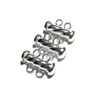 925 Sterling Silver Twisted Tube Bar Clasp 2-Hole size 4.3x16 mm, Silver Clasps, Slide Clasps, Sterling silver, Jewelry making - 1 piece
