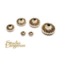 14K solid gold corrugated saucer beads size 3.5-9.8 mm, saucer gold beads, Jewelry making, solid gold beads, 14K solid gold - 1 piece