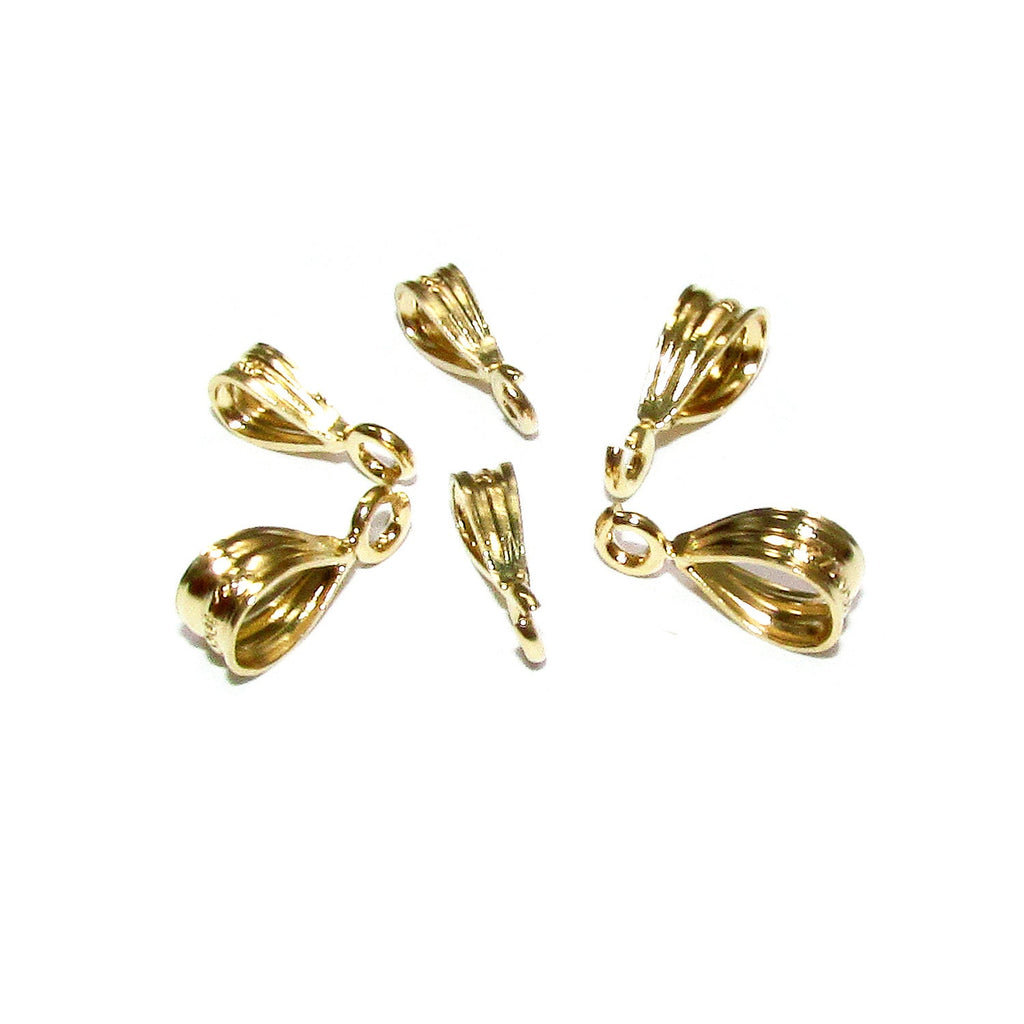 14K Yellow gold filled Pendant Bail sizes 8.2x2.2, 9.5x3.0mm, Bail with loop, Jewelry making, Bail gold filled, Bail drop - 1 piece