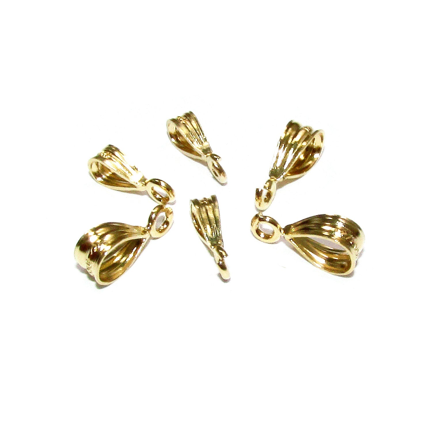 14K Yellow gold filled Pendant Bail sizes 8.2x2.2, 9.5x3.0mm, Bail with loop, Jewelry making, Bail gold filled, Bail drop - 1 piece