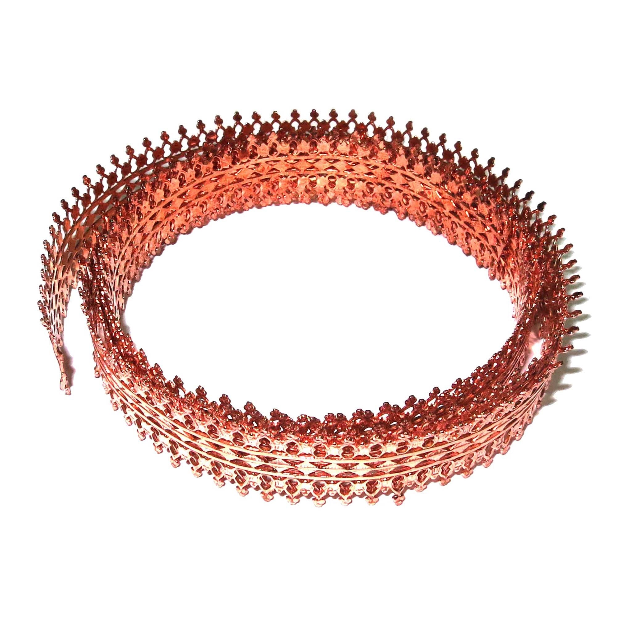 Natural Copper Bezel wire, Gallery wire, Gallery ribbon, Gallery pattern, Jewelry making, Setting, Copper wire, Findings  - 4 inch (10 cm)