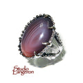 Statement Agate ring 925 sterling silver size 8 1/2, handmade ring, Botswana Agate, single copy, Agate, silver ring, gemstone - 1 piece
