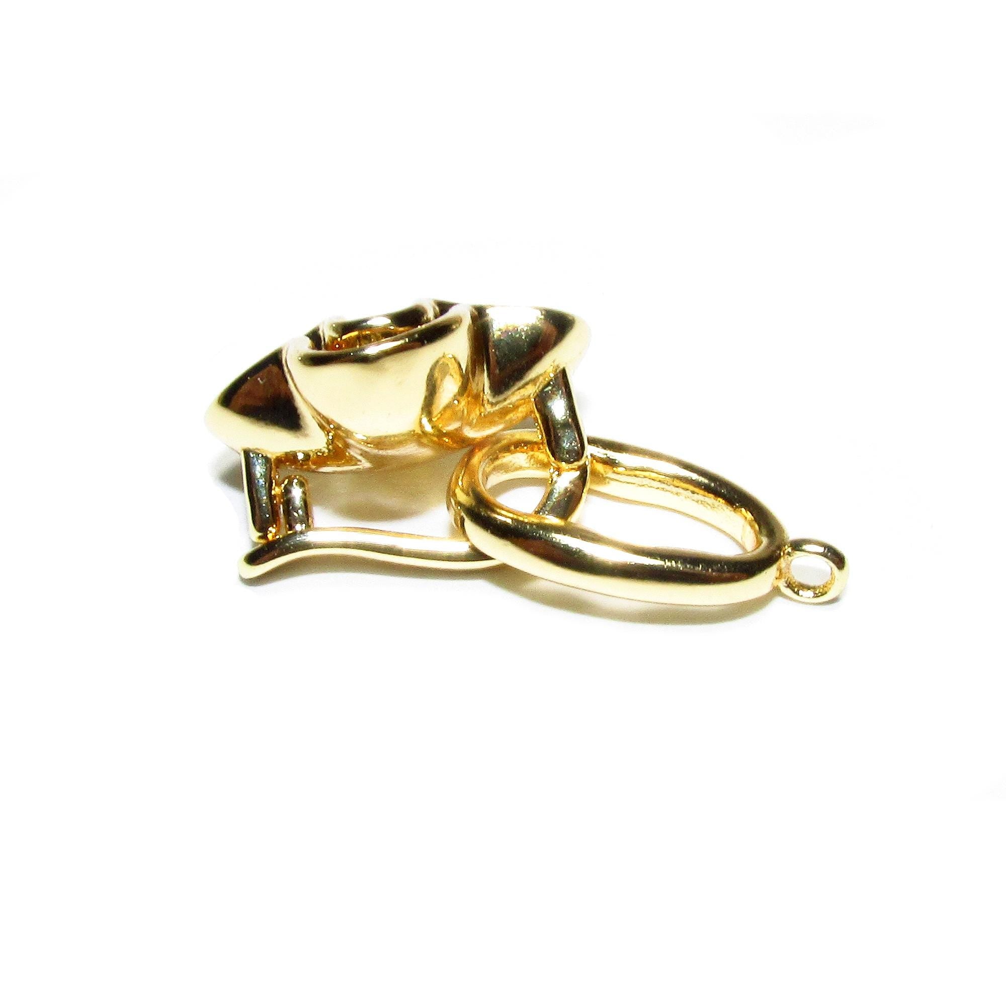14K Yellow Gold Filled Hook and Eye Clasp: Decorative Jewelry Making