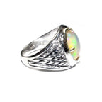 Statement Natural welo opal ring 925 sterling silver size 6 1/2, Handmade ring, single copy, sterling silver, Welo opal, silver ring