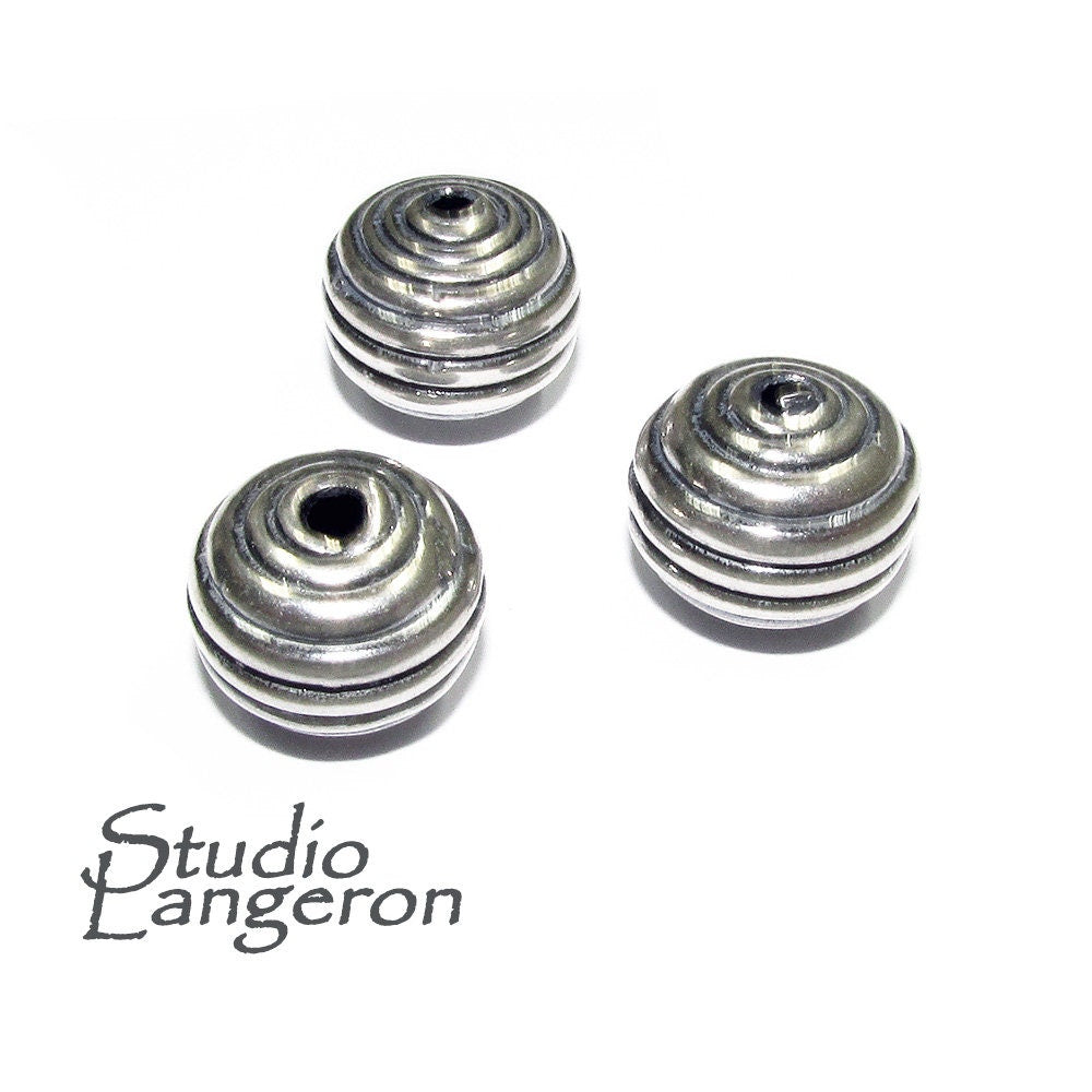 925 sterling silver handmade beads BB09, silver beads, Jewelry making, handmade beads, decorative bead, Original bead, Large beads - 1 piece