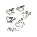 925 Sterling Silver Heart Clasp with Ring size 9.5x8.0mm, Heart Spring Clasp, Sterling silver, Silver clasp, Jewelry making - 1 piece