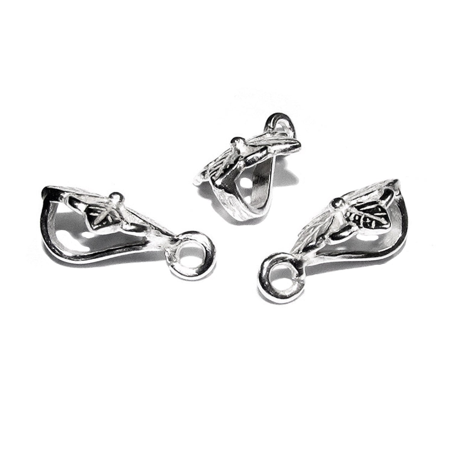 925 Sterling silver decorative Pendant Bails with loop, silver Bail, Jewelry making, Bail finding, bail for pendant, 925 silver - 1 piece
