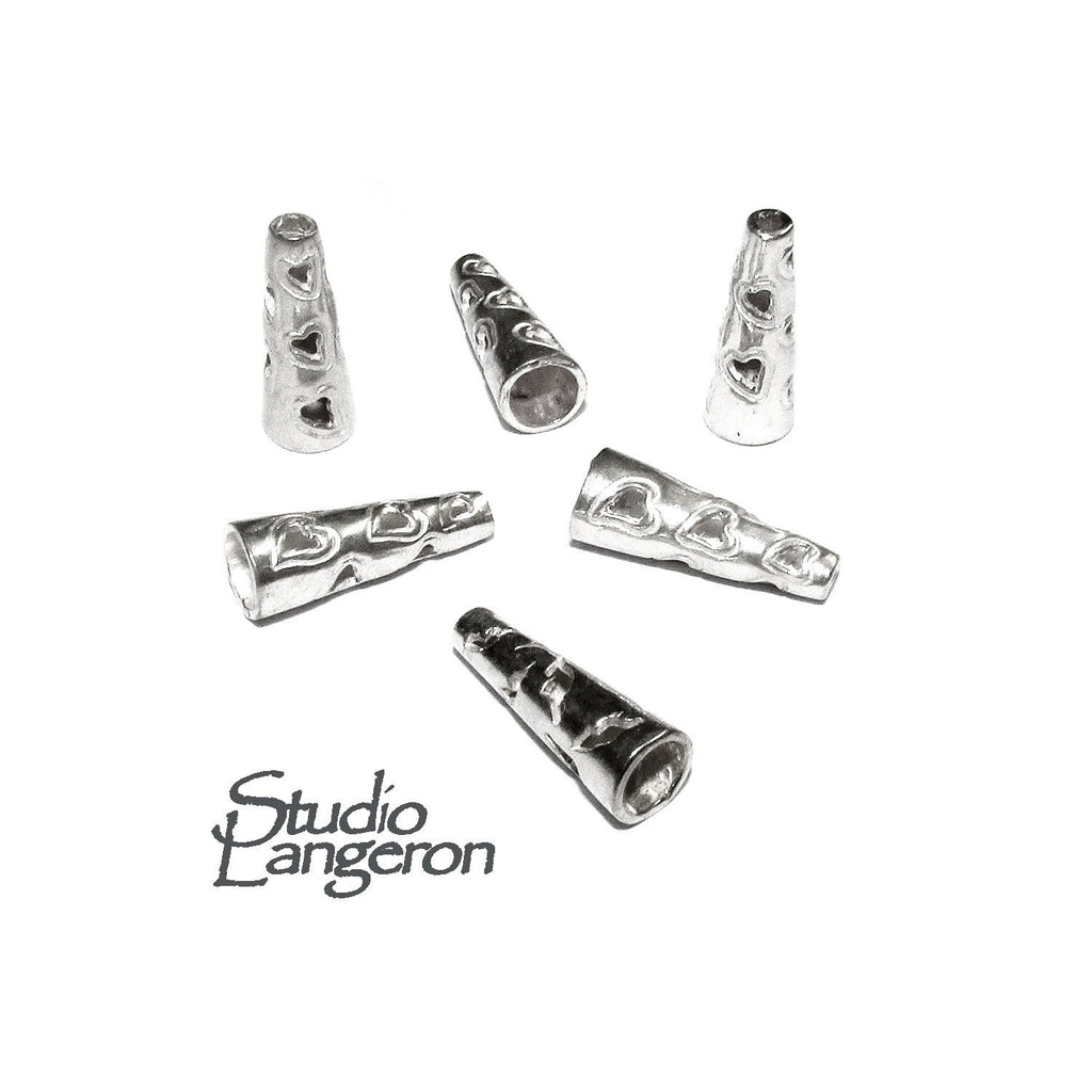 925 Sterling silver Small Bead Cones, Beading, Bead cones, Jewelry making, Silver 925, Lariat, End caps, Silver cone - 1 pair (2 pieces)