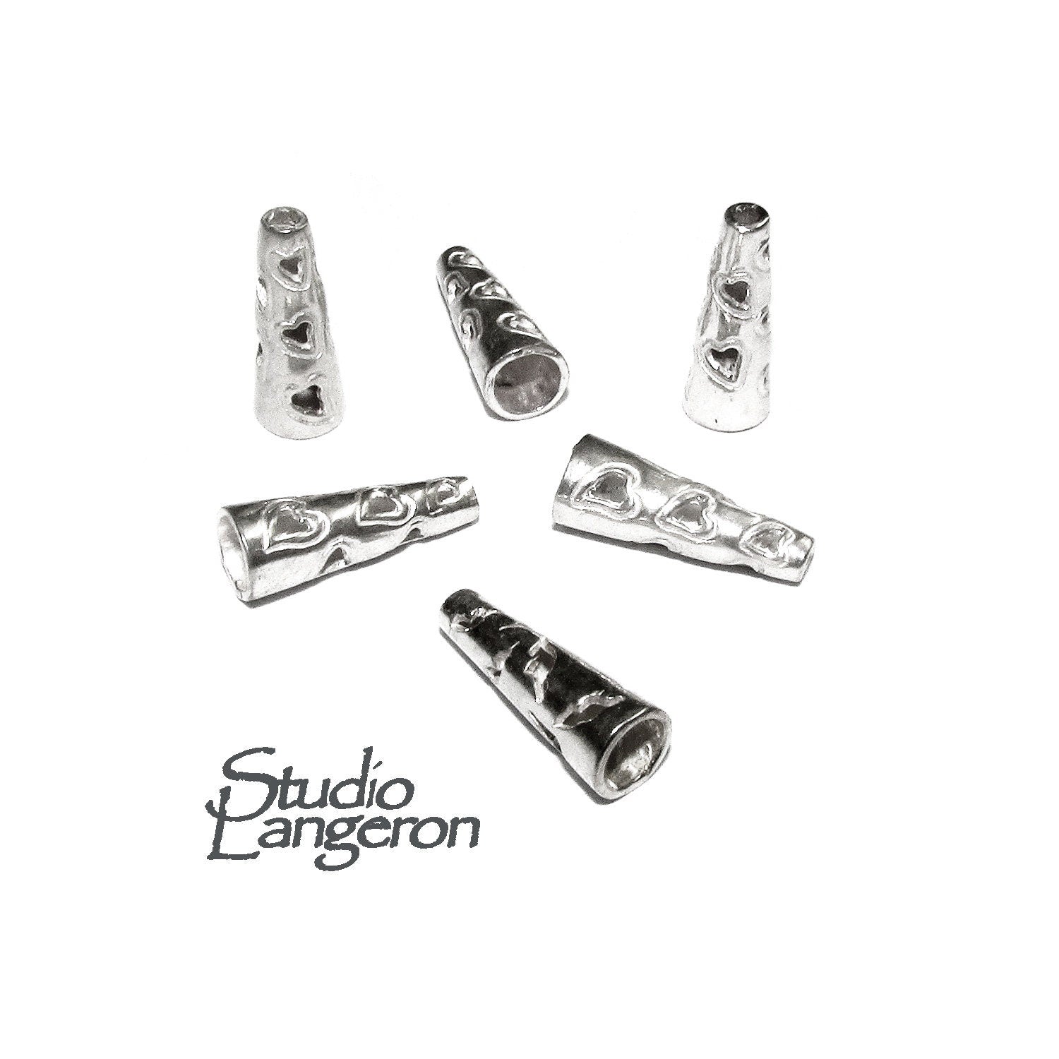 925 Sterling silver Small Bead Cones, Beading, Bead cones, Jewelry making, Silver 925, Lariat, End caps, Silver cone - 1 pair (2 pieces)