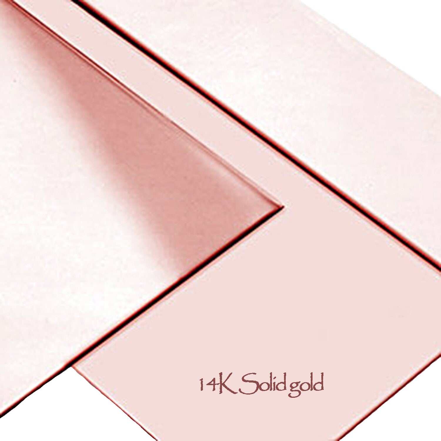 14K Solid Rose gold sheets Thickness from 0.2 to 1.0 mm size 70x2.5, 70x5.0 mm, Jewelry making, 14K solid Gold, Rose gold Sheets - 1 piece