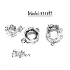 925 Sterling Silver Blank earrings size 8, 10, 12mm with closed ring, Bezel cup, Jewelry making, Base earrings, Mounting - 1 pair (2 pieces)