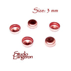 5 pcs 14K Rose solid gold Round Bezel Cups size 3 mm, Bezel cup, Jewelry making, Round bezel cups, 14K solid gold, Setting, Mounting