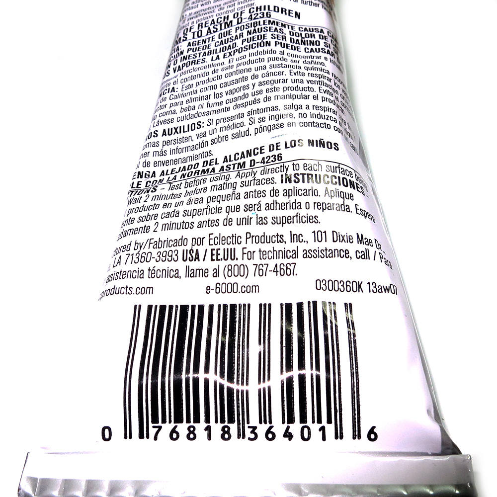 E6000 Permanent Craft Adhesive 109.4 ml (3.7 oz), Jewelry Craft Adhesive Glue, beading Glue, Beading Suppliers, Jewelry making - 1 piece