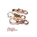 14K Rose solid Gold Albert swivel clasp 19mm with open ring, Solid Gold clasp, Albert clasp, 14K Solid gold, Jewelry making - 1 piece