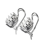 8 mm size 925 sterling silver blank earrings with bezel cup, earring, bezel cup, base earrings, Setting, Jewelry making - 1 pair (2 piece)