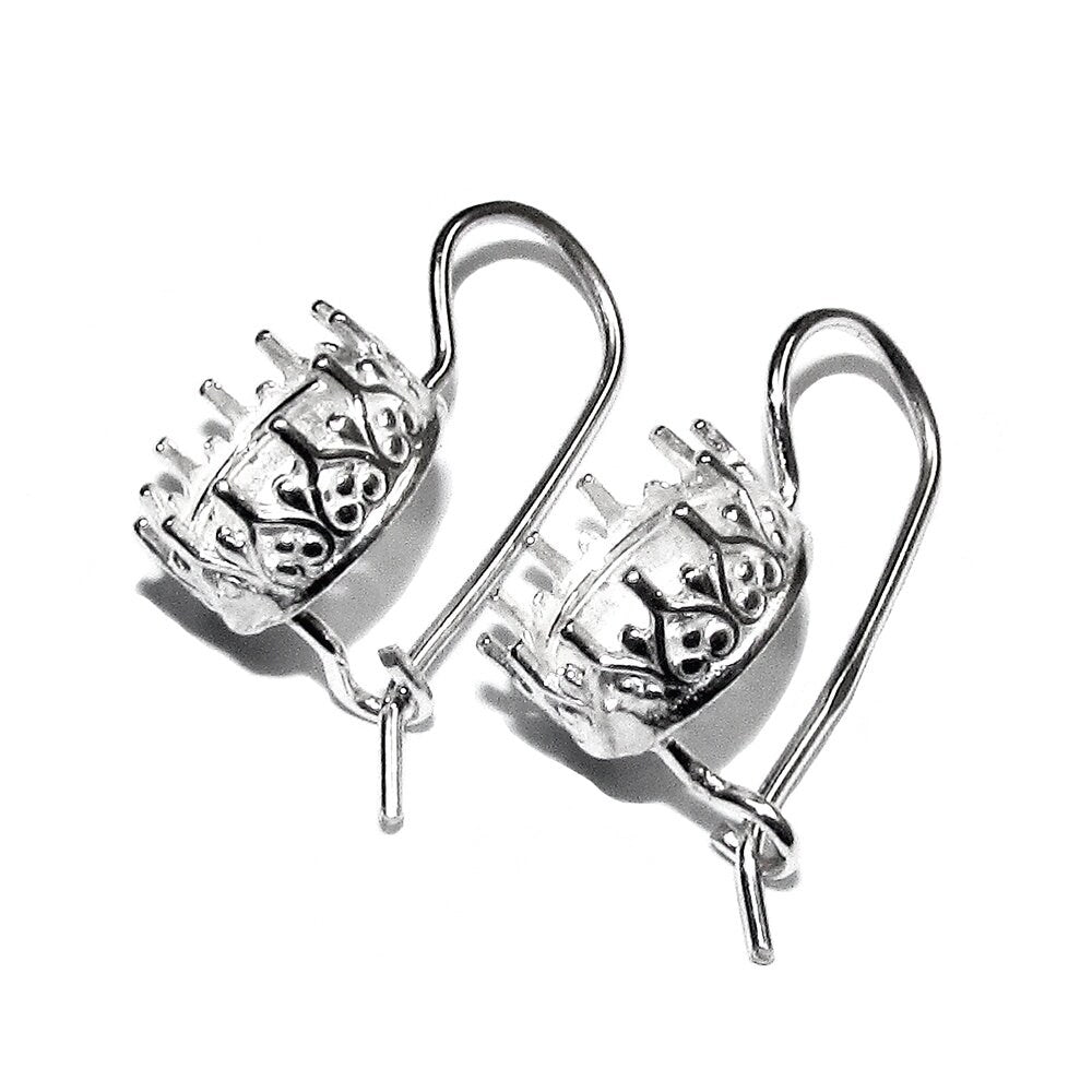 8 mm size 925 sterling silver blank earrings with bezel cup, earring, bezel cup, base earrings, Setting, Jewelry making - 1 pair (2 piece)