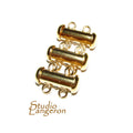 14K Yellow Gold Filled Tube Bar Clasp 2-Hole size 4.3x15 mm, Gold Filled Clasps, Slide Clasp, Jewelry making, Tube Slide Clasp - 1 piece
