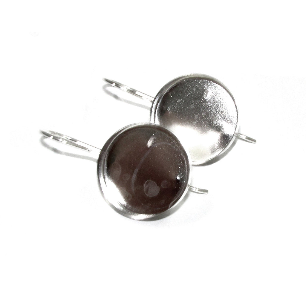 18 mm size 925 sterling silver blank earrings with bezel cup, setting, bezel cup, base earrings, jewelry making - 1 pair (2 pieces)