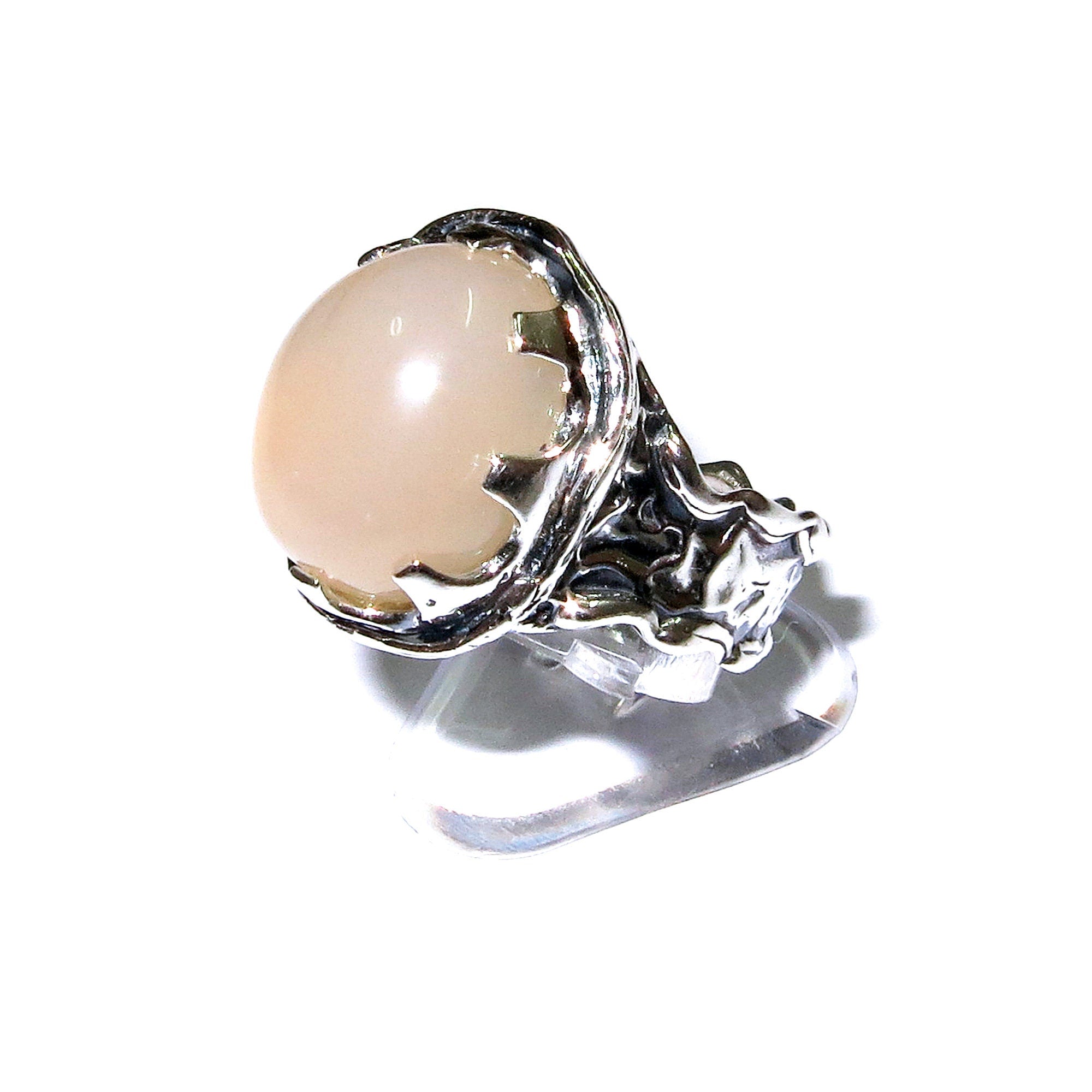 Statement Natural White opal ring 925 sterling silver size 8, Handmade ring, single copy, sterling silver, White opal, silver ring, gemstone