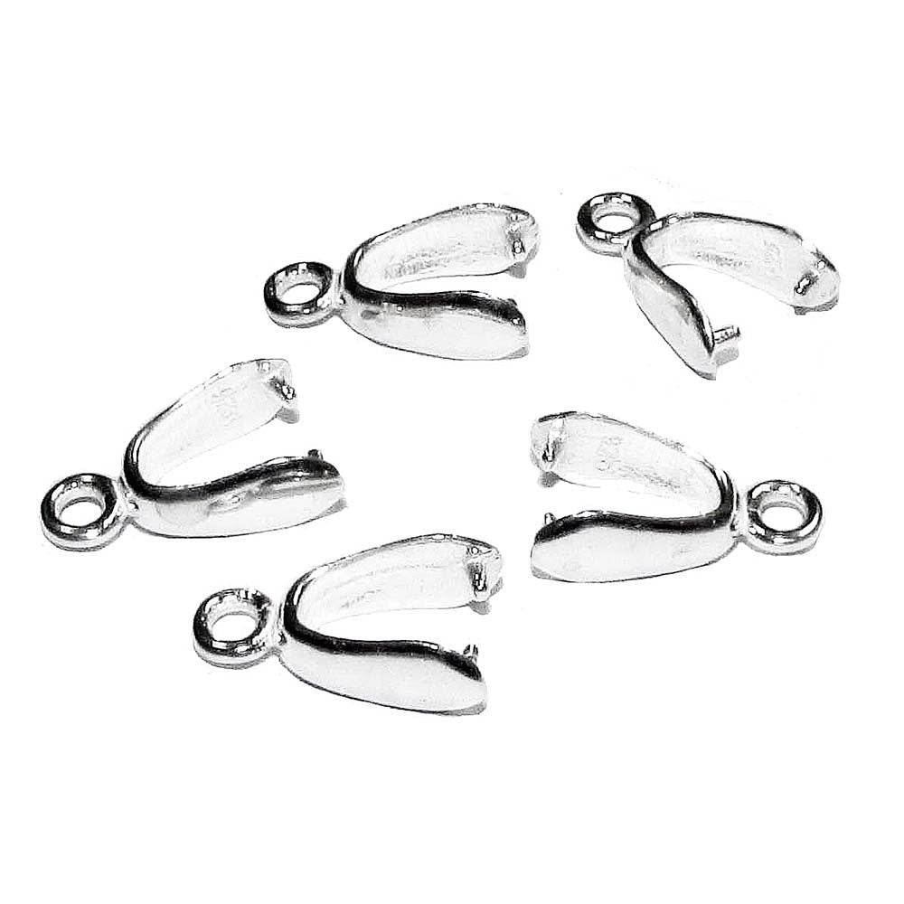 925 Sterling silver Large Pinch Pendant Bail with Ring, sterling silver Bail, Jewelry making, Sterling silver, bail for pendant - 1 piece