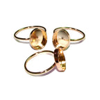 14K Yellow solid gold blank ring with bezel cup 10x12 mm size 4 - 10, Jewelry making, base ring, bezel cup, Solid gold ring - 1 piece