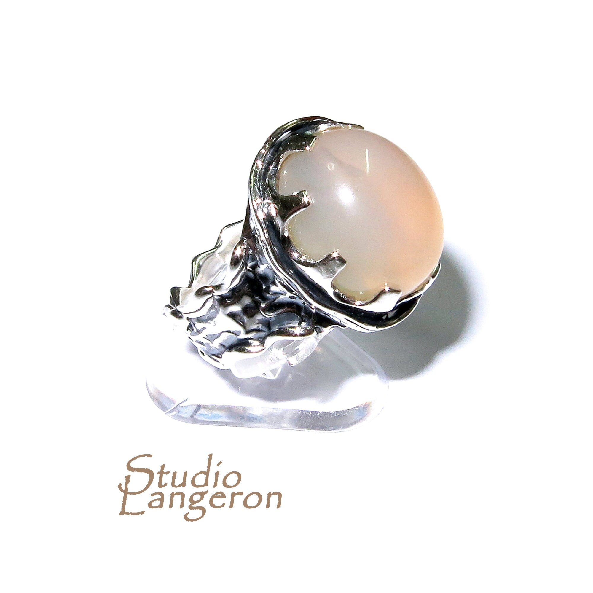 Statement Natural White opal ring 925 sterling silver size 8, Handmade ring, single copy, sterling silver, White opal, silver ring, gemstone