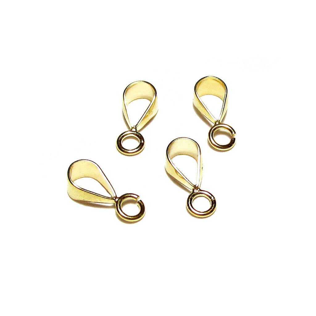 14K Solid Gold Pendant Bail with Open Ring (5.6x2.8 mm)