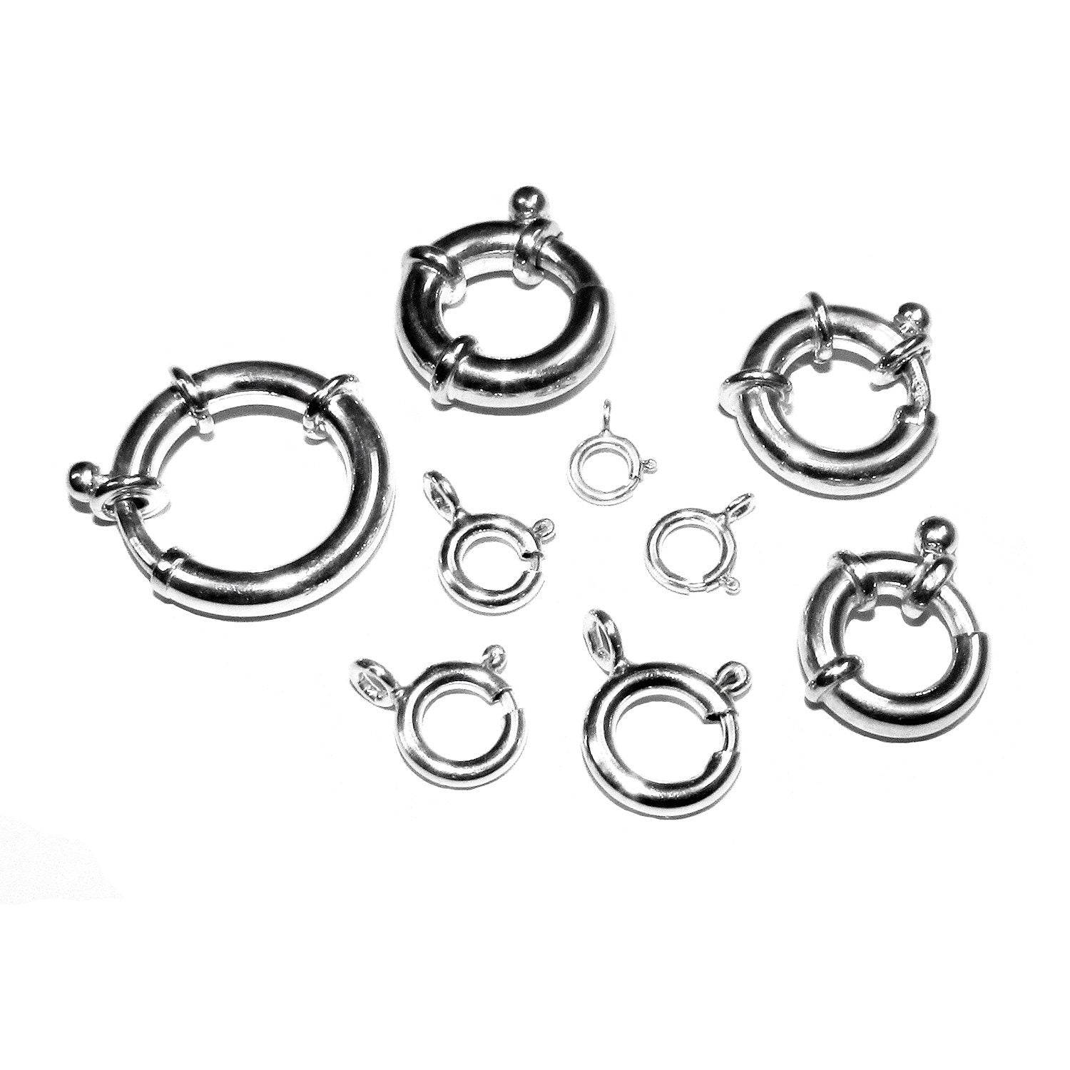 925 Sterling Silver Spring ring Clasps sizes 5-25 mm, Spring ring clasp, Jewelry making, Sterling silver, 925 Silver clasp, Clasp - 1 piece