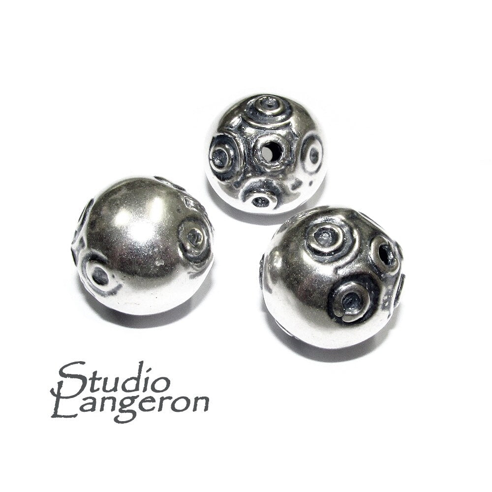 925 sterling silver handmade beads BB43, silver beads, handmade bead, Jewelry making, Large bead, decorative beads, Original beads - 1 piece