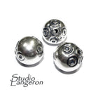 925 sterling silver handmade beads BB43, silver beads, handmade bead, Jewelry making, Large bead, decorative beads, Original beads - 1 piece