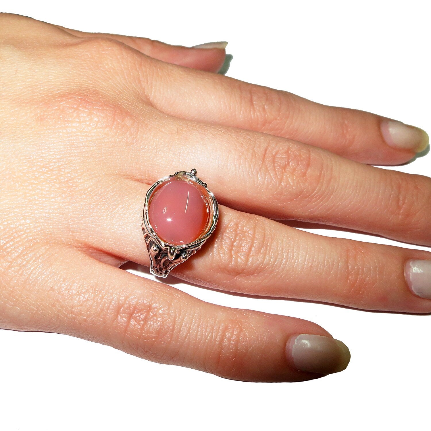 Statement Natural opal ring 925 sterling silver size 5, Handmade ring, single copy, sterling silver, Orange opal, silver ring, gemstone
