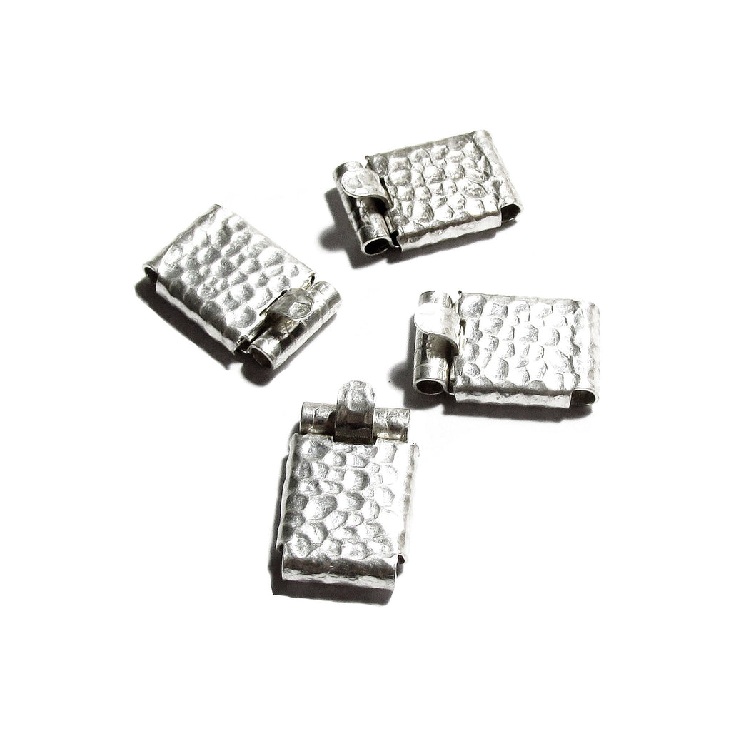 925 Sterling Silver Hammered Box Jewelry Clasps size 16x10mm, Hammered Box clasp, Jewelry making, Silver Clasps, Rectangular clasp - 1 piece