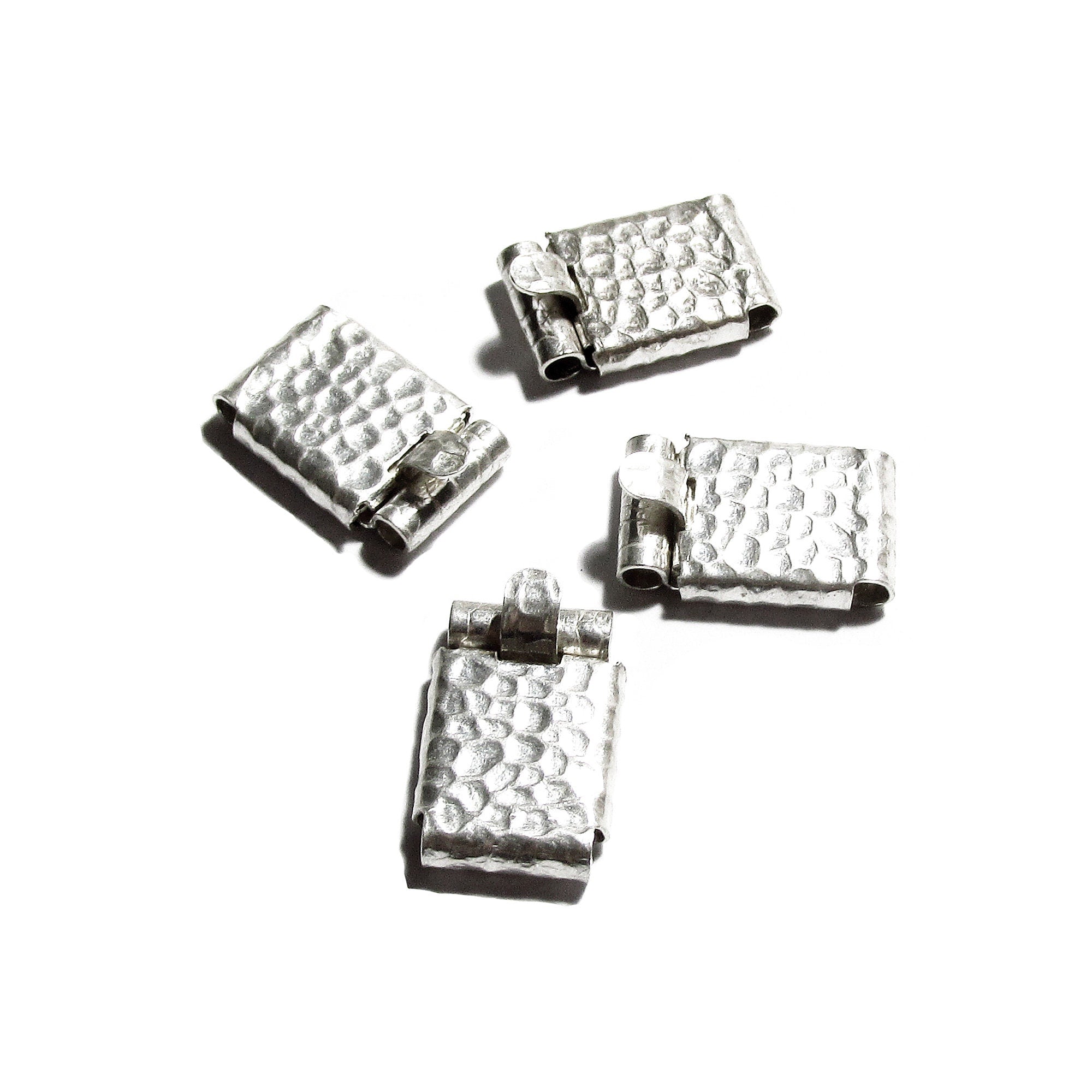 925 Sterling Silver Hammered Box Jewelry Clasps size 16x10mm, Hammered Box clasp, Jewelry making, Silver Clasps, Rectangular clasp - 1 piece