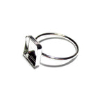 925 sterling silver blank ring with bezel cup 10x10mm size 4, 5, 6, 7, 8, 9, 10, 11, silver ring, bezel cup, setting, base ring - 1 piece