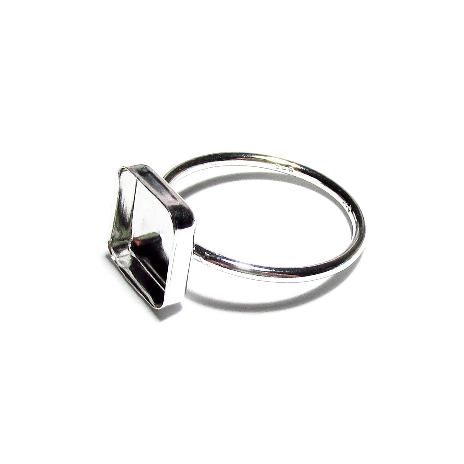 925 sterling silver blank ring with bezel cup 10x10mm size 4, 5, 6, 7, 8, 9, 10, 11, silver ring, bezel cup, setting, base ring - 1 piece
