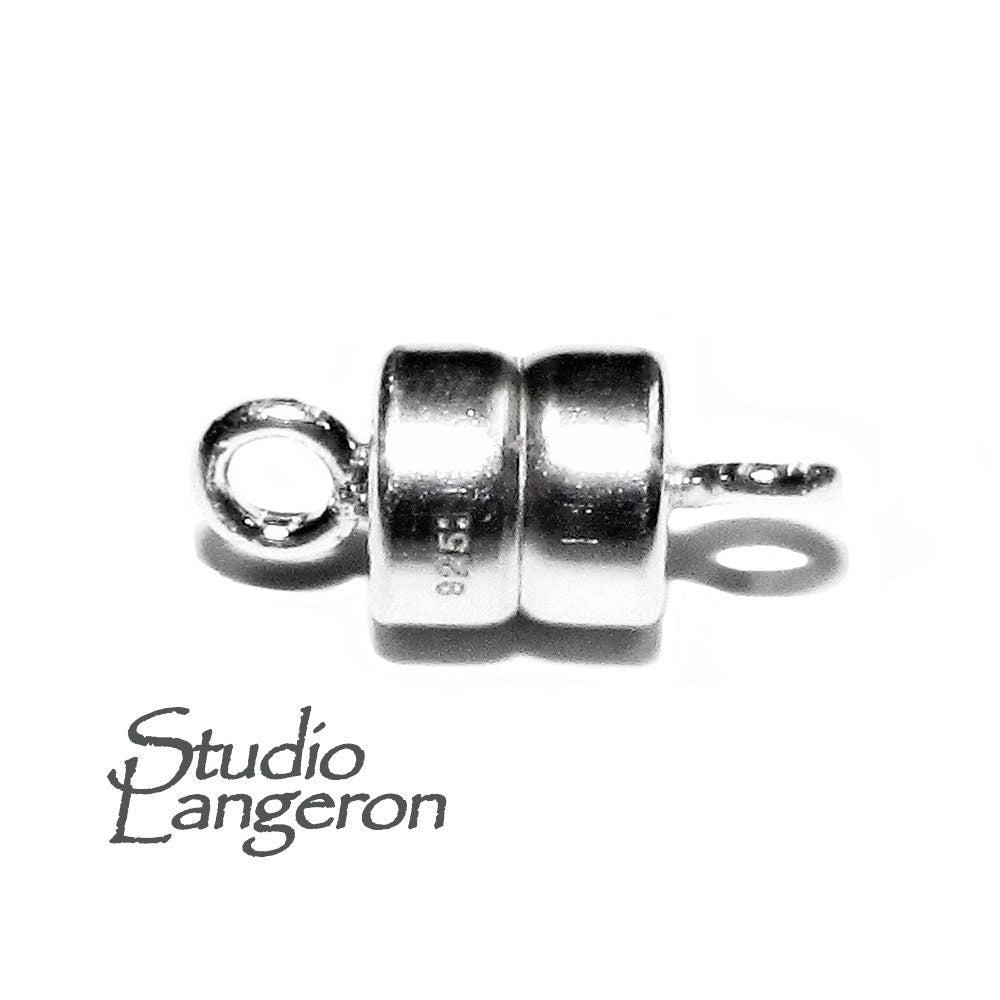 925 Sterling Silver Small Magnetic Clasps size 4.5x4.0 mm, Magnetic clasps, Jewelry making, Clasp findings, 925 silver clasp - 1 piece