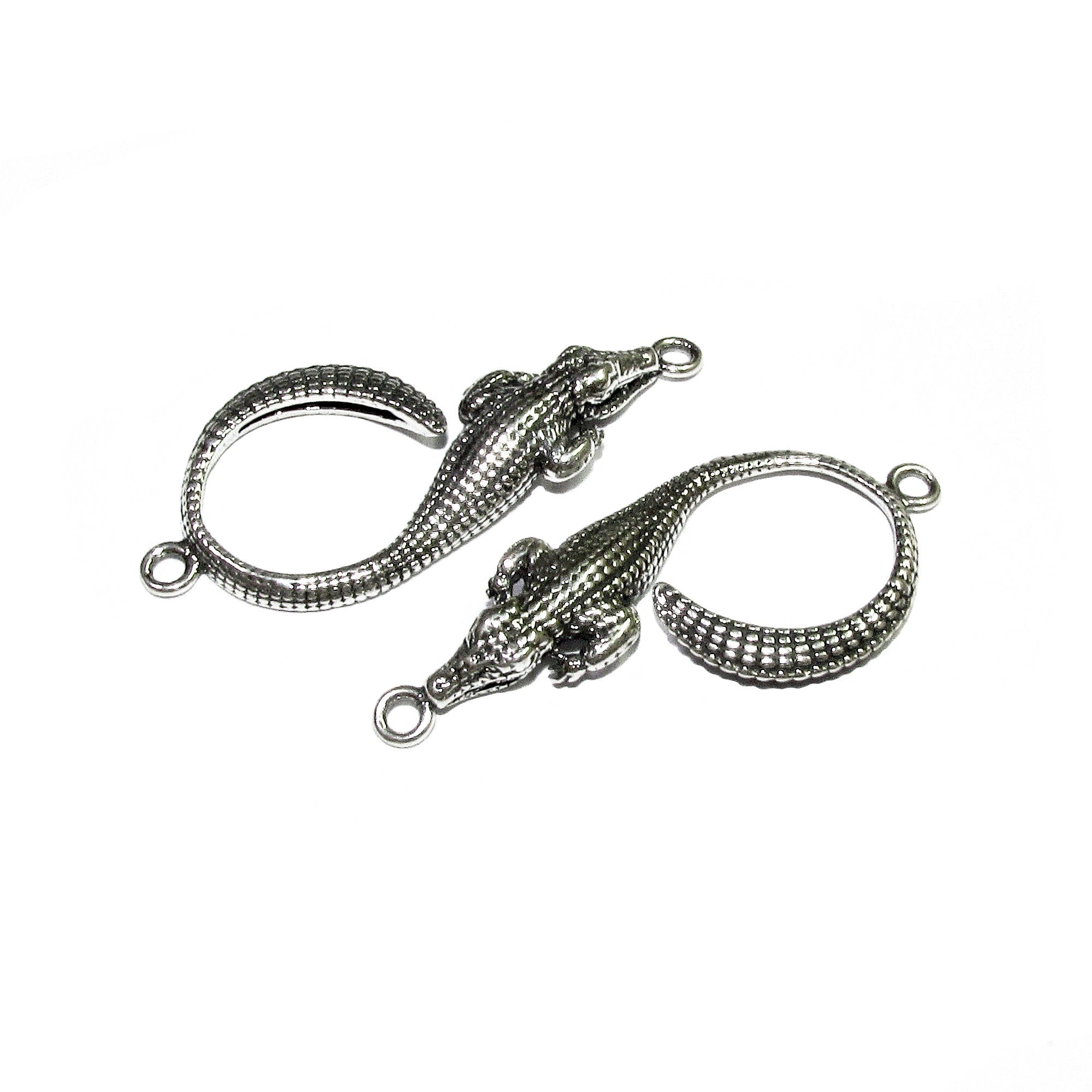 925 Sterling silver large connector 4.1x1.8 cm, silver connector, Connector Crocodile, Link Connector, Link, Jewelry making - 1 piece