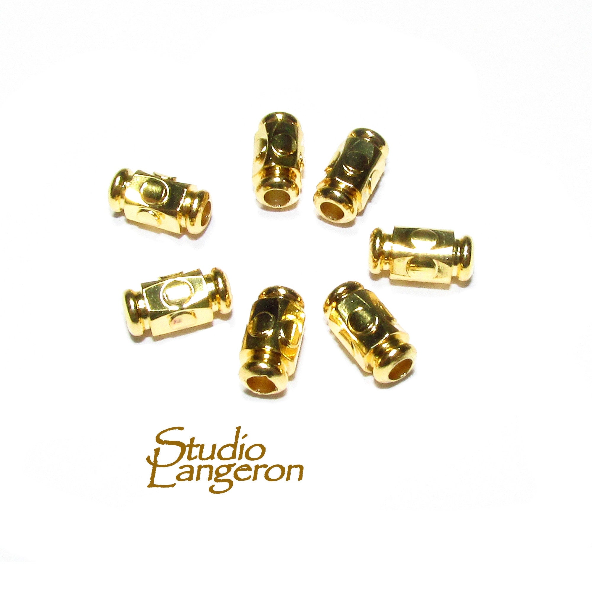 14K yellow gold filled oval Tube Spacer Beads size 4x8mm, Oval Beads, Gold filled beads, Jewelry making, Tube Spacer Beads - 1 piece
