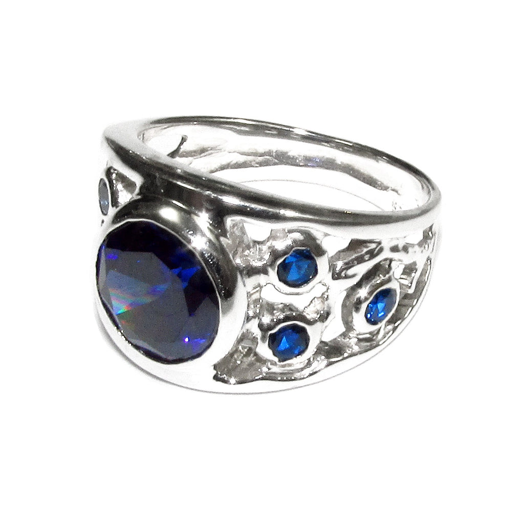 Blue topaz ring 925 sterling silver size 8, handmade ring, single copy, sterling silver, Blue topaz, silver ring, gemstone, Statement Ring