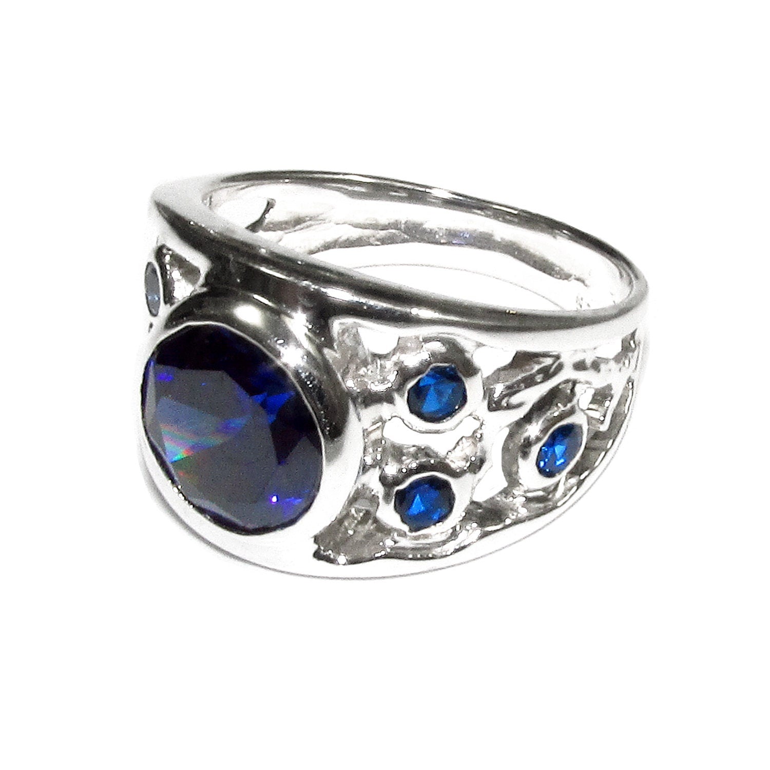Blue topaz ring 925 sterling silver size 8, handmade ring, single copy, sterling silver, Blue topaz, silver ring, gemstone, Statement Ring