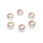 8 mm white pearls half-drilled Cabochon, Natural Pearl, white pearls Gemstone, Round pearl, Jewelry making, ring, earrings - 1 piece