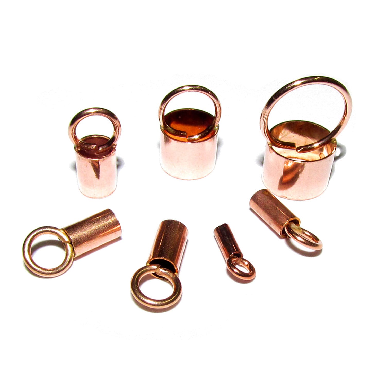 14K Rose Gold filled tube End Caps size 1.1 - 6.6 mm, Tube end caps, Rose Gold filled end caps, End cap, Jewelry making - 1 pair (2 piece)