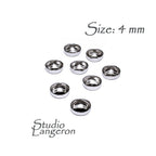 3 pcs 14K solid white gold Round Bezel Cups size 4 mm, Bezel cup, Jewelry making, Round bezel cups, 14K solid white gold, Setting, Mounting
