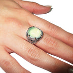 Statement Chalcedony ring 925 sterling silver size 6 1/2, Handmade ring, single copy, 925 sterling silver, Natural Chalcedony, gemstone