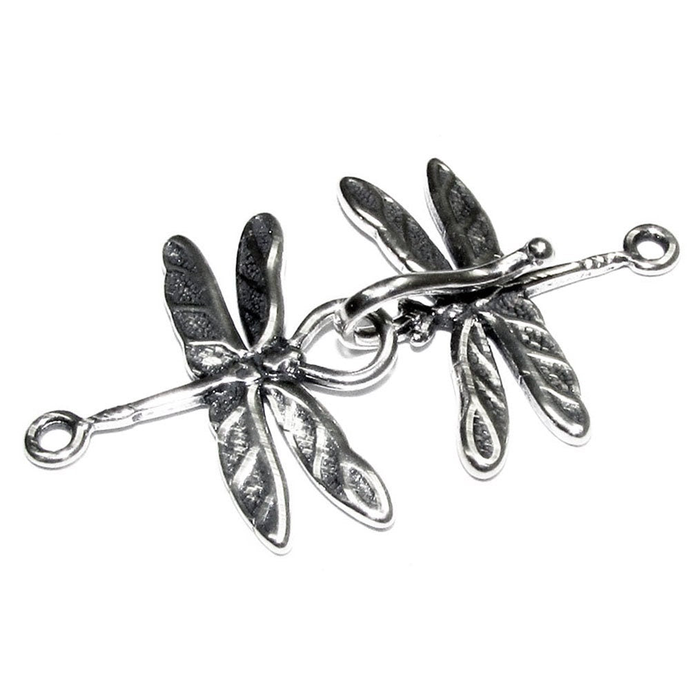 925 Sterling Silver Hook Eye Dragonfly Clasps, Silver clasp, Jewelry making, Hook eye clasp, Sterling silver, Dragonfly clasp - 1 piece