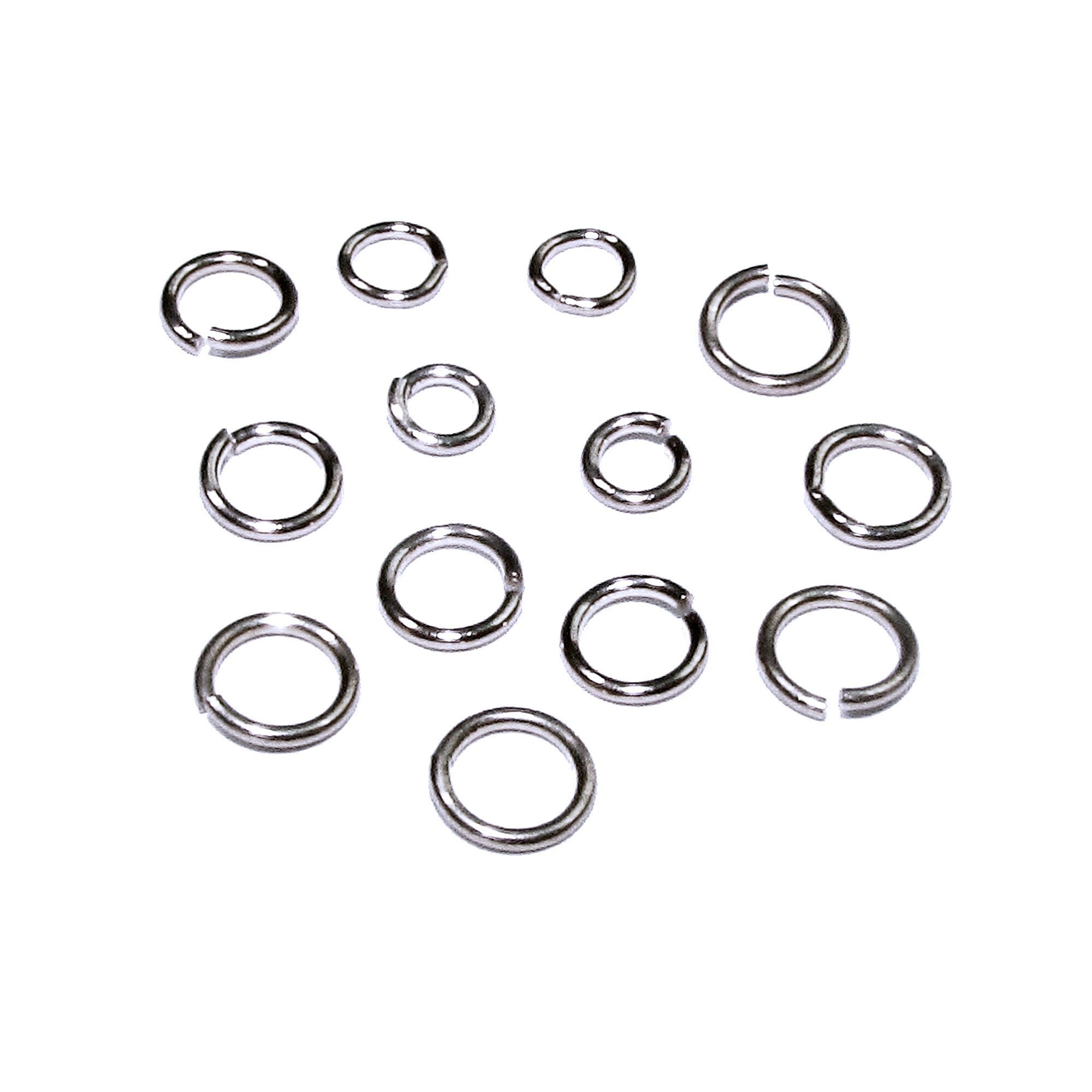 14K Solid white gold Open jump ring size 0.6x3.0, 0.7x2.0, 0.7x2.5, 0.7x3.0, 0.8x2.5, 0.8x3.6 mm, Jump ring, Jewelry making - 1 piece