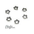 925 Sterling silver Flower flat beads size 7.4x2.4 mm, Flat beads, Beads for bracelets, 925 Silver beads, Jewelry making, Beads - 1 piece