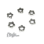 925 Sterling silver Flower flat beads size 7.4x2.4 mm, Flat beads, Beads for bracelets, 925 Silver beads, Jewelry making, Beads - 1 piece